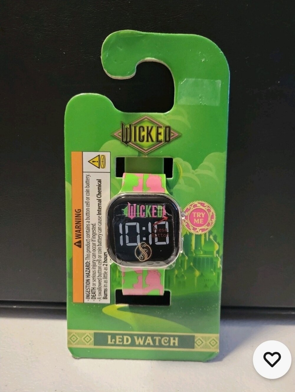 LED Digital Watch - Pink & Green T24